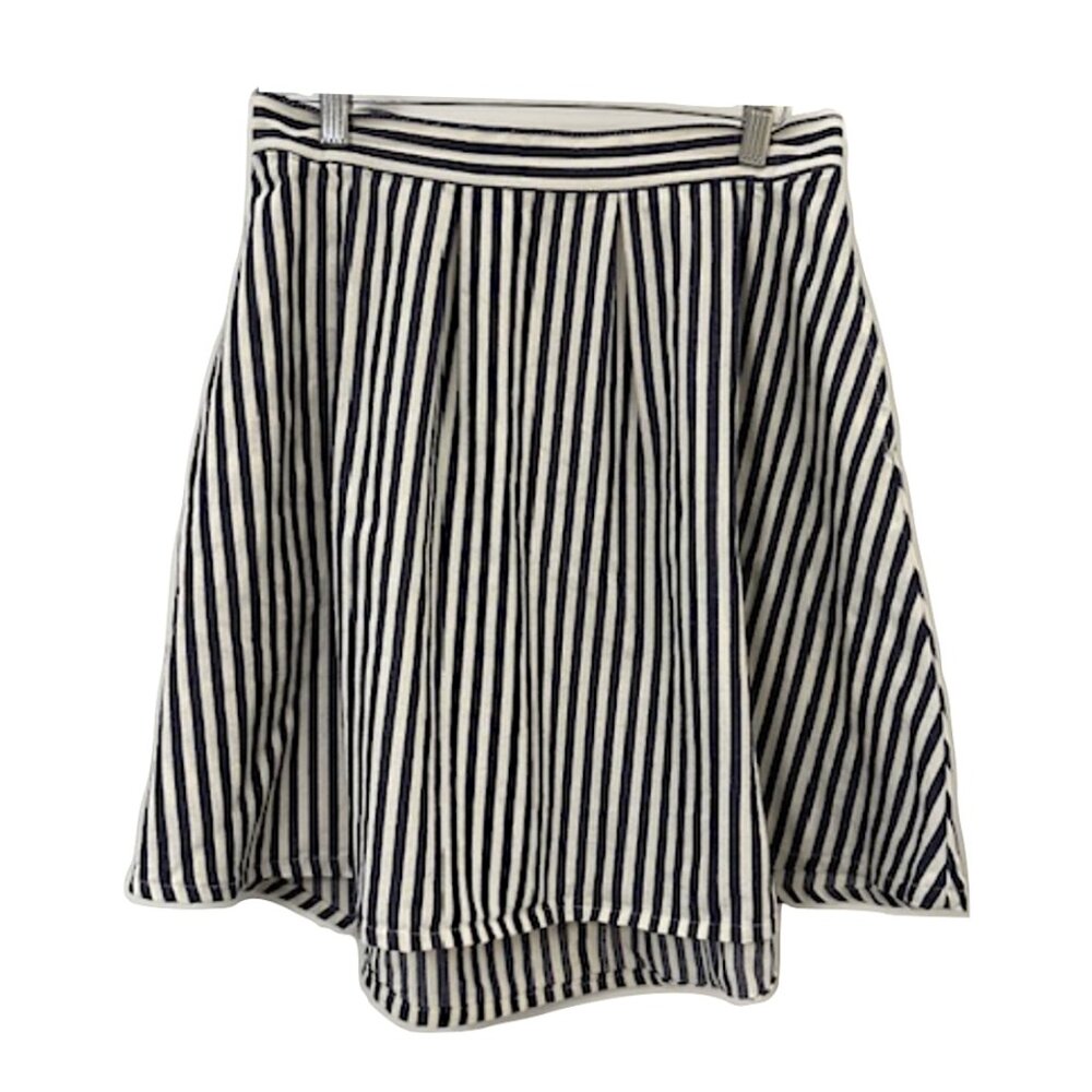 Life in Progress Navy/White Striped Skirt